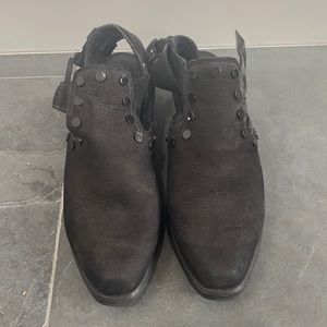 M4DE open back leather booties